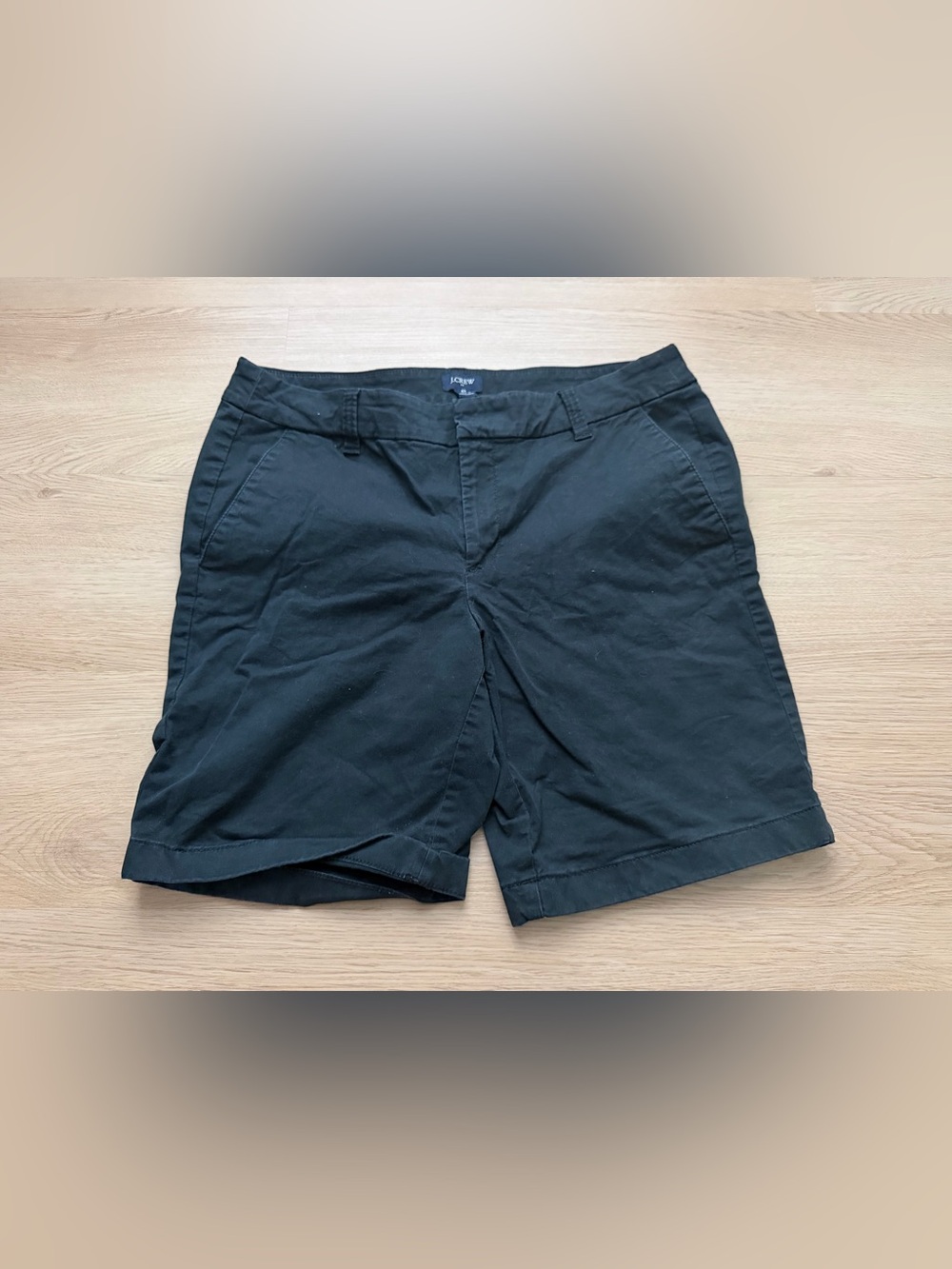 J.Crew Black Chino Shorts Casual Cotton Blend Women's Size 8